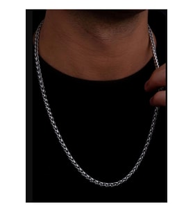 Yuvarlak Kral Model Çelik Erkek Kolye Zincir 4.5mm