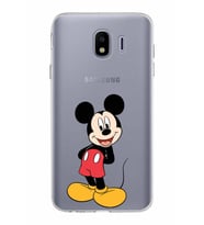 Samsung Galaxy J4 Kapak Mickey Mouse Tasarımlı Şeffaf Silikon Kılıf