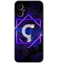 Omix X5 Kılıf HD Desen Baskılı Arka Kapak - Dark Neon Yaprak Ç Harfi