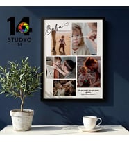 Stüdyo 14 Kişiye Özel Yazılı ve 5 Kolaf Fotoğraflı Çerçeveli Tablo - Babalar Günü Hediyesi - Sevgiliye Hediye - Doğum Günü Hediyesi