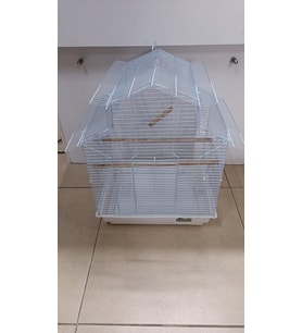 QH Pet Kafes Papağan Çin Çatılı Beyaz 47x36x62