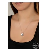 Swarovski Crystal Taşlı Çerçeveli Gümüş Kadın Kolye