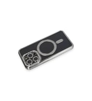 İphone 14 Pro Max Kılıf Joke Simli Magneticsafe Kılıf - Gri
