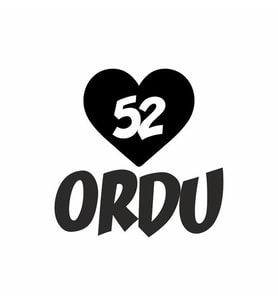 Kalpli 52 Ordu Araba Sticker siyah 20x15 CM (Siyah)