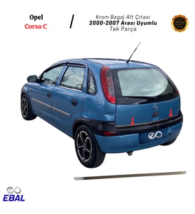 Opel Corsa C Krom Bagaj Alt Çıtası 2000-2007 Arası P.Çelik