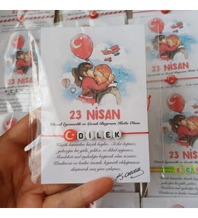 2 Adet 23 Nisan Bileklikleri Ay Yıldızlı Ve İsminize Özel Bileklikler