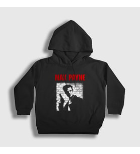 Presmono Unisex Çocuk Siyah Max Payne Oyun Kapüşonlu Sweatshirt 448931tt