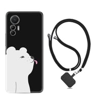 Xiaomi 12 Lite Kılıf Silikon Boyun Askılı İpli Desenli Silikon Panda Sevimli 1738