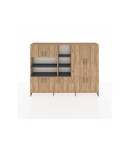Arges Dolap 14 Raflı 9 Kapaklı 220x30x163 Çam-Çam/Antrasit