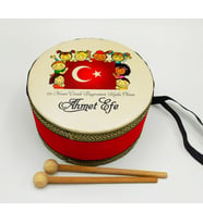 El Yapımı Kişiye Özel Deri Çocuk Davulu (1-5 yaş )( 23 Nisan Temalı)