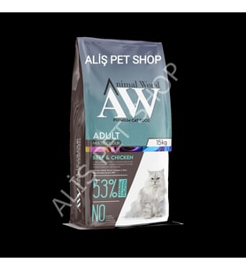Animal world 15 kg Kedi Mix Multicolor Chicken &Rice (Çok Renkli)