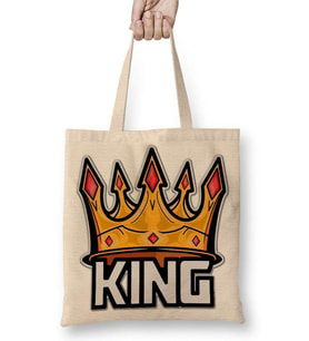 King Taç Bez Çanta Uzun Saplı
