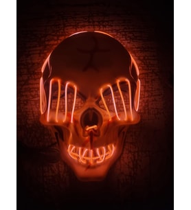 Halloween Maske Kuru kafa Işıklı Fosforlu Turuncu