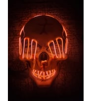Halloween Maske Kuru kafa Işıklı Fosforlu Turuncu