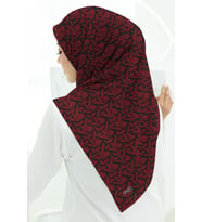 Soft Pamuk  Eşarp-90 X 90 -06100 (Siyah-Kırmızı)