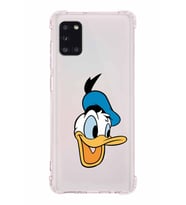Samsung Galaxy A31  Köşe Korumalı Antişok Kapak Donald Duck Tasarımlı Şeffaf  Kılıf