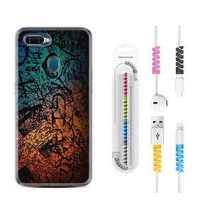 Oppo A5S A15 A16 A54 A55 A73 A74 Kılıf Kablo Koruma Spiral Silikon İşaretler Tuval 1716