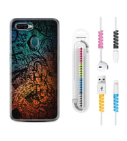 Oppo A5S A15 A16 A54 A55 A73 A74 Kılıf Kablo Koruma Spiral Silikon İşaretler Tuval 1716