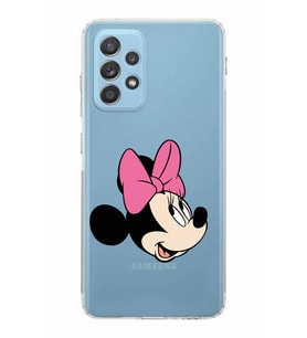 Samsung Galaxy A52  Kamera Korumalı  Kapak Minnie Mouse Tasarımlı  Şeffaf Kılıf