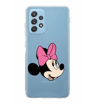 Samsung Galaxy A52  Kamera Korumalı  Kapak Minnie Mouse Tasarımlı  Şeffaf Kılıf