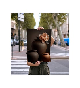 Çerçevesiz Poster, Dijital Baskı, Saksılar ve Şakayık , Çiçekli, Modern , Soyut , Minimalist Poster (Çok Renkli)