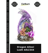 Özel Üretim Dekoratif Aydınlatma Hediyelik Ev Aksesuarı Dragon Ailesi Ledli Alk2344
