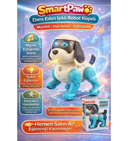 SmartPaw Dans Eden Işıklı Robot Köpek Müzikli Hareketli Eğlenceli Akıllı Oyuncak (Mavi)
