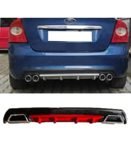 Ford Focus 2 Kırmızı Difüzör Çiftli Kare Egzoz Görünümlü D Tip Difizör 2004 - 2010