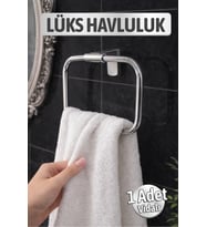 Krom Renk Kare Metal Havluluk Banyo Lavabo İçin Vidalı