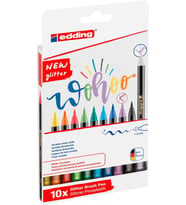 Edding 1340-K1099 Simli Fırça Uçlu Grafik Kalemi 10'Lu Set