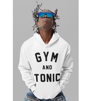 Gym And Tonic Yazılı Unisex Oversize Bodybuilding Fitness Sporcu Hoodie