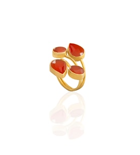 Kadir Jewellery 22 Ayar Altın Kaplama Zirkon Taşlı Kadın Vintage Yüzük
