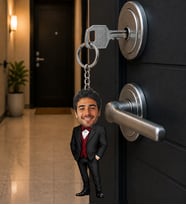 Kişiye Özel Karikatürlü Kapı Anahtarlığı – Fotoğraflı Komik Erkek Figürlü Anahtarlık