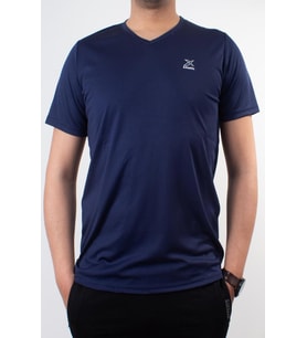 Kinetix SN-222 Neck Lacivert Günlük Erkek V Yaka Tişört