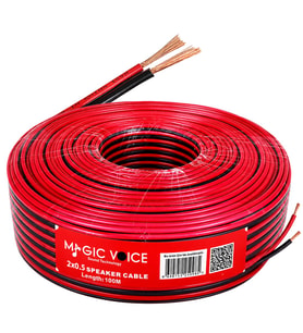 Magicvoice MV-29559 2X0.50Mm Siyah Kırmızı 100 Metre CCA Hoparlör Ses Kablosu
