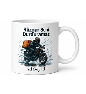 Moto Kuryeye Özel Rüzgara Karşı Koyan Usta Sürücü Kupası Hediye Bardak