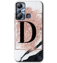 İnfinix Hot 20i Kılıf HD Desen Baskılı Kılıf - Pembe Mermer Desenli D Harfi