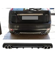 Ford Focus 2 Hatchback Siyah Difüzör Çiftli Yuvarlak Egzoz Görünümlü D Tip Difizör 2004 - 2010
