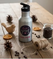 Kişiye Özel Love Yourself Pipetli Matara Gri Doğum Günü Hediyesi