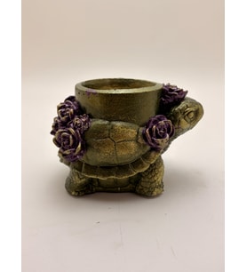 Kaplumbağa tealight mumluk - balmumu mum hediyeli