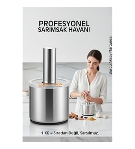 Profesyonel Ezici Sarımsak Havanı Seti -  Mutfak Tipi Baharat Havanı  304 Paslanmaz Çelik
