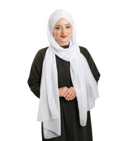 Beyaz Pratik Hazır Geçmeli Bone Şal Şifon Drapeli 2507_42