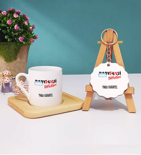 Radyoloji Teknikeri Türk Kahvesi Fincanı Ahşap Altlıklı ve Anahtarlık