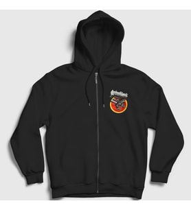 Presmono Unisex Siyah Vengeance Judas Priest Fermuarlı Kapüşonlu Sweatshirt 88951tt