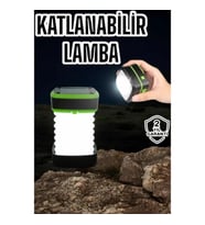 Mey İthalat® Katlanabilir Kamp Lambası Solar Fener Görünümlü 3 Kademeli Şarjlı