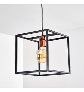 RİOLIGHT MODERN1,RETRO1,RUSTİK1 KÜP METAL TEKLİ SARKIT AVİZE 25CM X 25CM