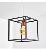 RİOLIGHT MODERN1,RETRO1,RUSTİK1 KÜP METAL TEKLİ SARKIT AVİZE 25CM X 25CM