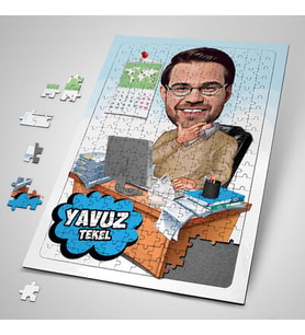Kişiye Özel Hediye 240 Parça İş Adamı Karikatürlü Puzzle