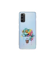 Samsung Galaxy S20 ile Uyumlu Splash Bukalemun Tasarımlı Şeffaf Silikon Kılıf