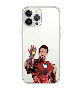 Iphone 15 Pro Uyumlu Iron Man Desenli Şeffaf Telefon Kılıfı